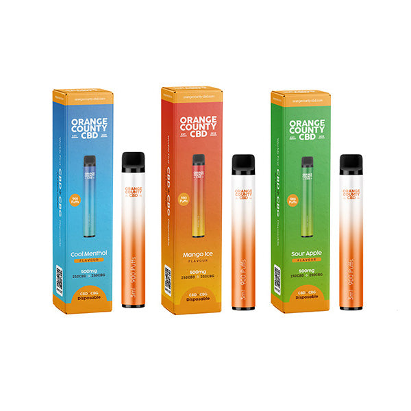 Orange County CBD 500mg CBD & CBG Disposable Vape Device 900 Puffs